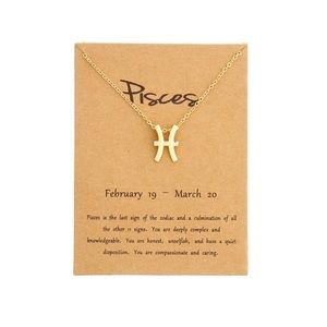 Lovely Gold-Tone Pisces Astrological Sign Necklace NIP New Astrology